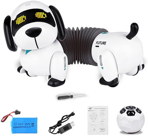 Dollox Robot Dog Remote Control Dachshund Puppy, RC Robotic Interactive Intelligent Walking