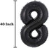 40 Inch Jumbo Black 18 Number Balloons for 18th Birthday Party Decoration, Supplies for Men and Women