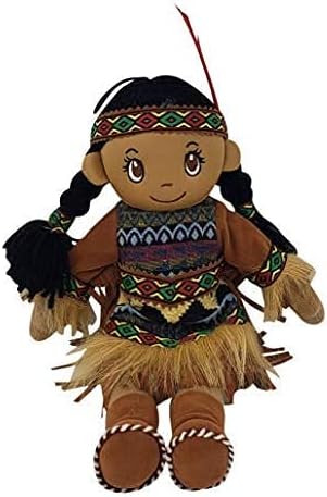 14" DF14~ Kinnex Collections Native American Indian Plush Rag Doll - (Brown-Atul&Aruna)