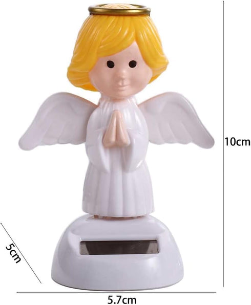 Solar Powered Dancing Angel Figures - Shaking Hand Doll for Car Decoration and Dashboard Decor