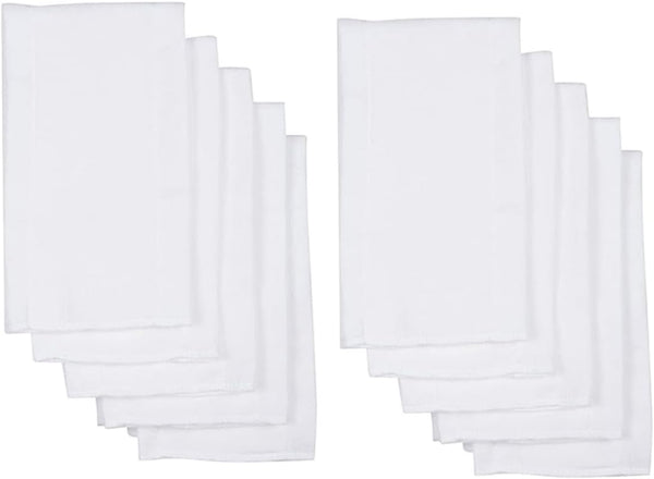 LIOOBO 10Pcs Reusable Cotton Cloth Diaper Inserts Soft Water Absorbent Washable Burp Cloths