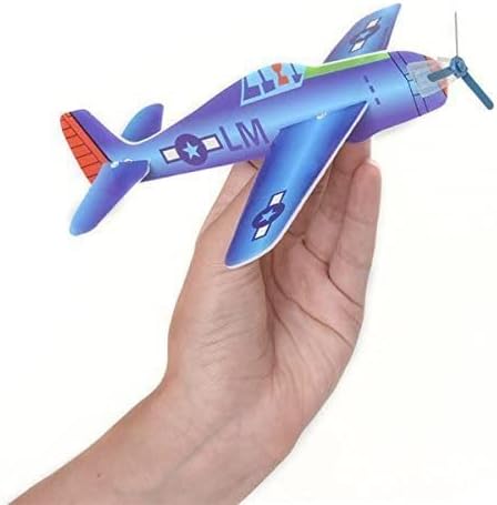 8 Inch Set 12 Rhode Island Novelty Flying Glider Plane, of Multicolor