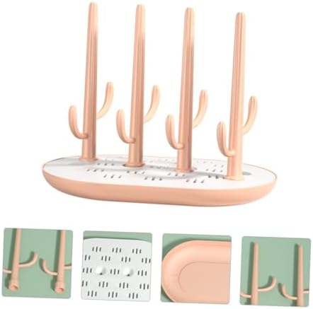 Generic Pink Bottle Drying Rack with Removable Tray Sturdy Plastic Drainer for Baby Bottles and Nipples.