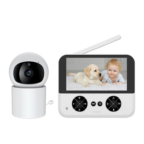 Bloepum Video Baby Monitor, Baby Caregiver, 4.3Inch IPS Screen Baby Camera Monitor Lullaby