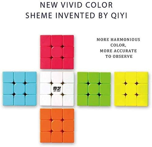QY Toys Warrior W Speed Cube 3x3 - Stickerless Magic Cube Puzzles Toys (56mm) - Educational Toy to Improve