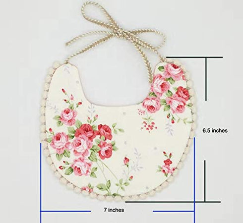 GZMM Baby Bib for Girls, Reversible Waterproof Handmade Natural Cotton Baby Drool Bib 0-12 months (2 Pack)