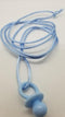 KCRAFT-R-US 24 Pcs 1.25" Solid Blue Plastic Pacifier with Blue Cord Necklaces "Don't