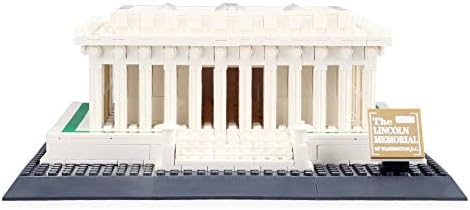 Lincoln Memorial Building Block Set, 979 Pieces - Washington D.C. Landmark Architecture Model for Kids & Adults