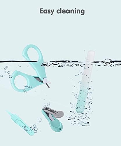 4-in-1 Baby Grooming Kit, Premium Stainless Steel Baby Manicure Set with Clippers, Scissor, File & Tweezer (Green)