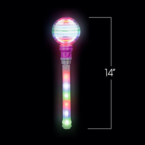 ArtCreativity Spinning Light Up Wand for Kids, 14-Inch LED Light Wand with Batteries Included