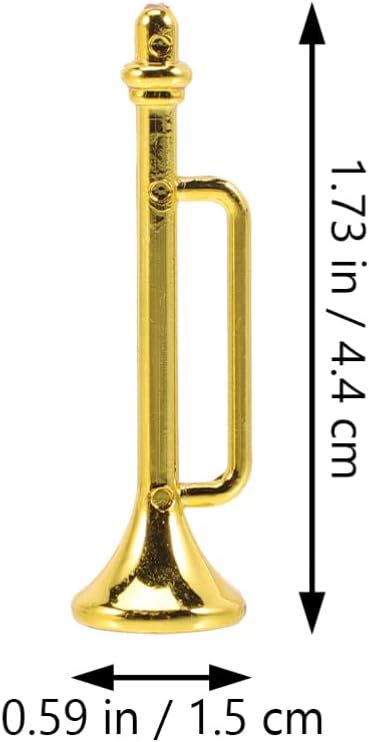 Zerodeko 10PCS Dollhouse Musical Trumpet Instruments, Tiny Plastic Musical Set for Dollhouse Decor