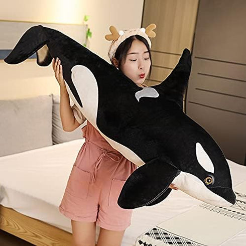 Nice Simulation Killer Whale Plush Toy, Stuffed Orcinus Orca Fish Doll, Soft Sleep Pillow for Kids