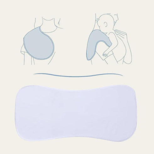 lazyrhino 8 Pack Baby Burp Cloths, Unisex for Boys and Girls, Super Absorbent and Soft Towel,Solid Color (White)
