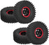 4Pcs RC Racing Tires 120mm, 1/10 Scale Rubber Inflatable Remote Control Model Climbing Car Tire (Red)