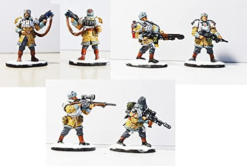 Fantasy Creature Mini Action Figure Playset - Polar Guardsmen 5 pcs Fantasy Figures, 2 inch 1/32 Scale