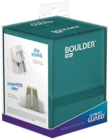 Ultimate Guard Boulder 100+ Classic Deck Case for 100 Double-Sleeved TCG Cards, Malachite, Durable Storage with