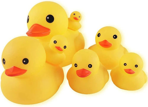 Yellow Rubber Ducks, 7pcs Large Bath Toys for Baby Shower Infants Kids Toddler Party Decoration