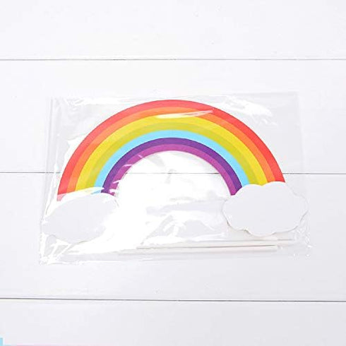 Flairs New York Happy Birthday Cake Toppers Party Props (Pack of 1, Rainbow and Clouds)