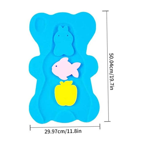 Naisicore 1 3 (4.5cm Infant Bath Sponge, Bear Shaped Baby Bath Skid Proof Bath Support, Soft Comfy Baby Shower Cushion