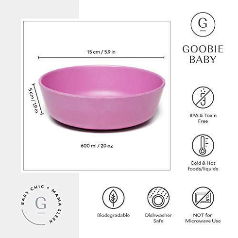 Bamboo Dinnerware Bowls for Kids, Set of 4 Eco Friendly Toddler Bowls, Non Toxic & Kid Safe