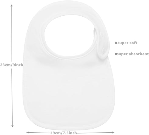 lazyrhino 8 Pack Baby Bibs Unisex Adjustable with Snaps Ultra Soft Absorbent Drooling Teething for Boys and Girls