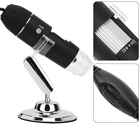 USB Digital Microscope, 1600X Magnification Endoscope Mini Camera with 8 LEDs, Compatible with Android, Windows