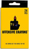 Offensive Crayons Original Edition, 24-Count Adult Crayons with Sarcastic Sayings, Funny Gag