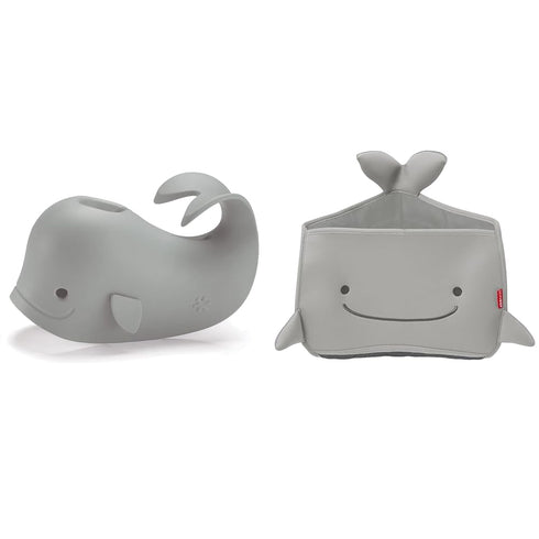 Skip Hop Moby Grey Baby Bath Spout Cover and Corner Hang Toy Organizer Storage