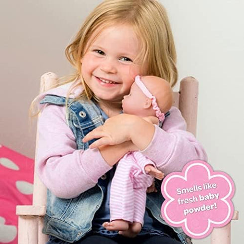 Adora Amazon Exclusive Soft & Cuddly Sweet Baby Girl Doll, 11” with Blue Eyes, Blonde Hair, Includes Headband