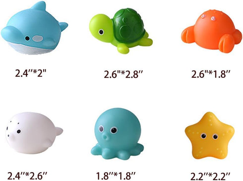 WYNAKESHU No Hole Animal Bathtub Toys Baby Bath Tub Toys for Toddlers Boys Girls , Mold Free Bath Toys Tub Beach Pool