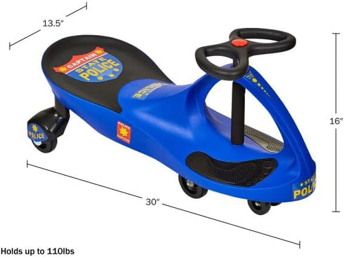 Wiggle Car Police Ride on Toy: For Ages 3 Years and Up, No Batteries, Gears, or Pedals, Just Twist and Go