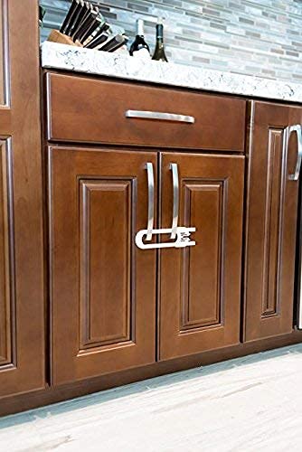 Sliding Cabinet Locks for Child Safety - Baby Proof Kitchen, Bathroom, Storage Doors (12 Pack, White)