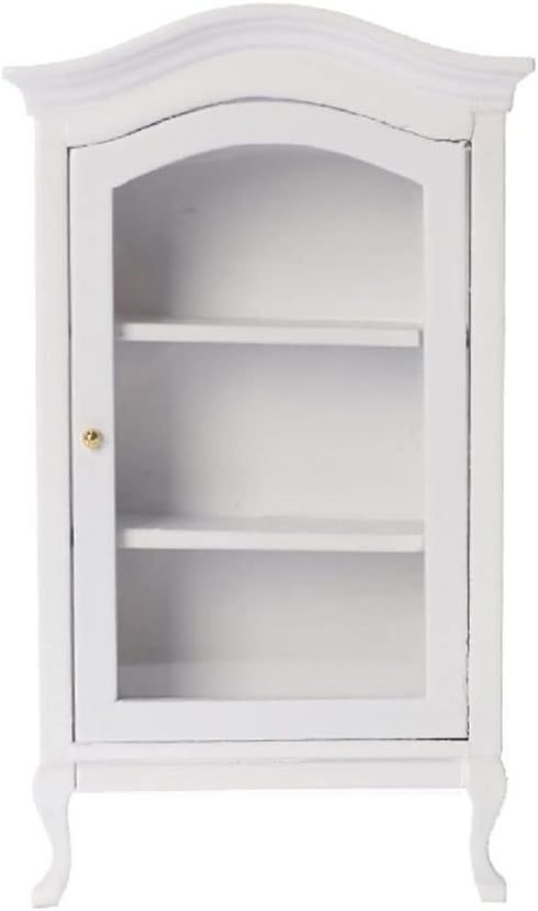 Dollhouse Furniture Display Shelf, 1:12 Scale Miniature Bookshelf Cabinet, Classic Wooden Storage for Mini Accessories