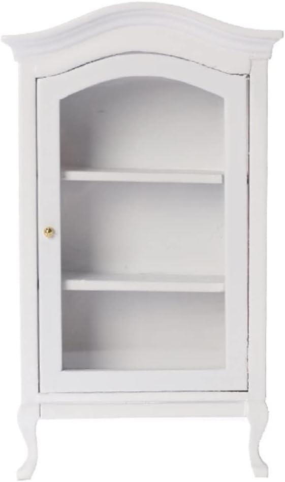 Dollhouse Furniture Display Shelf, 1:12 Scale Miniature Bookshelf Cabinet, Classic Wooden Storage for Mini Accessories