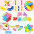 PROLOSO 15 Pcs Puzzle Cube Pencil Erasers, Kids Party Favors, Classroom Student Prizes, Brain Teasers
