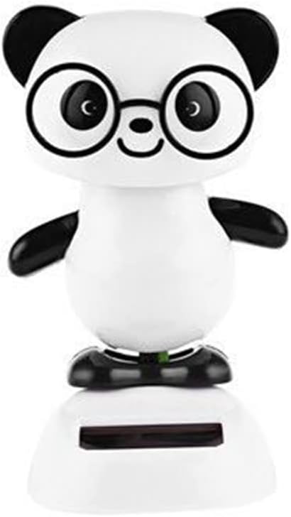 Black and White Solar Dancing Panda Bear Tiger - Shaking Dancing Animal Figurine for Car Interior Home Decor