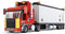 General Jim's Big Red Semi-Truck Building Blocks Vehicle | Compatible with Lego and Major Brick Brands
