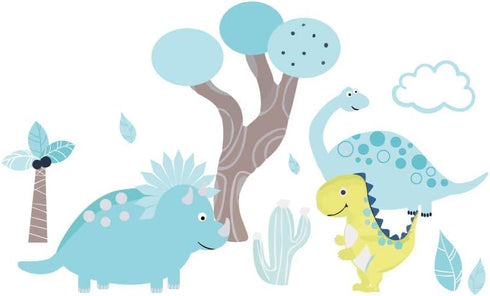 8 Set Set Stacker/3 YJM PC Dinosaur Crib Bedding for Baby Boys, Blue Nursery with Quilt/Sheet/Dust