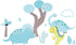 8 Set Set Stacker/3 YJM PC Dinosaur Crib Bedding for Baby Boys, Blue Nursery with Quilt/Sheet/Dust