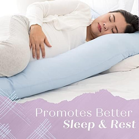 URBAN SOMBRERO Trickonometry U Shaped Pregnancy Pillow, Velvet Cover, Cotton Inner Cover, Full Body Maternity Cushion