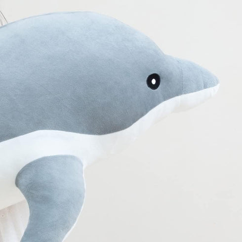 Giant Dolphin Stuffed Animal Plush Pillow, Soft Whale Hugging Pillow for Children Girls (Gray, 120cm/47.24inch)