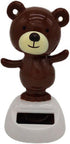 Brown Solar Dancing Bear Toy - Solar Powered Dancing Figurine for Car Dashboard Decor