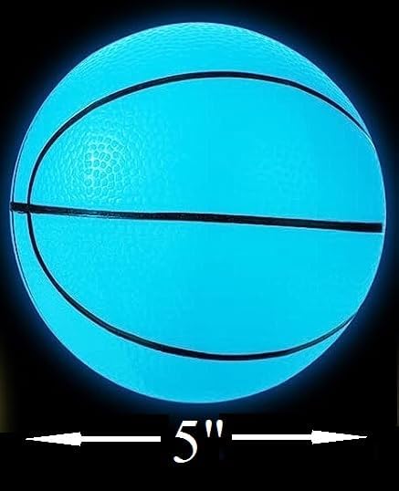 Toys+ Glow Balls! Glow in The Dark Mini Basketball for Fun Play