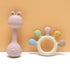 Set, 3-24 Baby Teether and Rattle Toy BPA-Free, Food-Grade Silicone, Easy-Grip Teething Rattle for Babies, Soothing