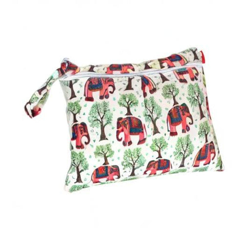 2pcs Damero Travel Wet and Dry Bag, Reusable Wet Bags Organizer with Two Zippered Pocket for Cloth Diaper, Pumping
