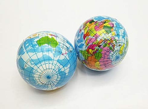 24 Pack Set (2.5) PowerTRC Mini Soft Foam Earth Squeeze Balls Planet Theme | Stress Relief Bulk Party, Birthday