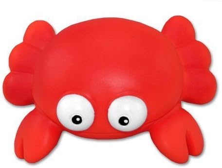 DolliBu Crab Bath Buddy Squirter, Floating Red Rubber Bath Toy for Toddlers, Fun Bathtime Play