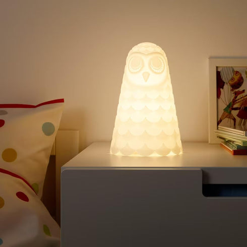 Generic 9 inches Decorative Owl Night Light, Led Table Lamp, Cute Animal Light for Bedroom or Nursery Decor, White