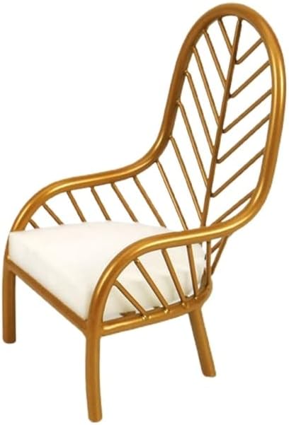 Eledoll 1:6 Dollhouse Furniture Decorative Gold Metal Chair for 12" Fashion Doll, Heavyweight