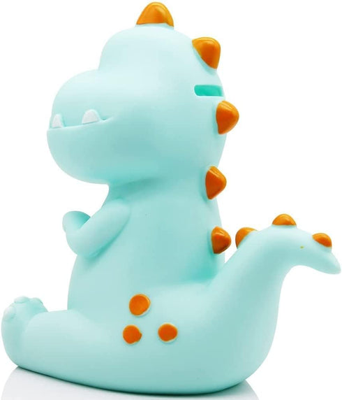 H&W Dinosaur Money Bank (Blue), Shatterproof Tyrannosaurus Rex Piggy Bank, First Coin Bank for Kids, Best Christmas